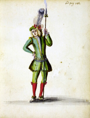 Johann Friedrich von Uffenbach, Selbstbildnis im Kostüm, Maskenball Straßburg 1713