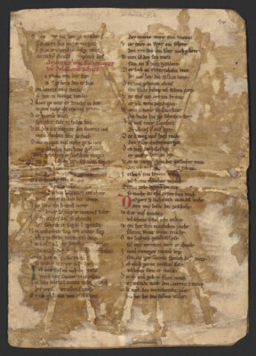 Fragment des Parzivals von Wolfram von Eschenbach