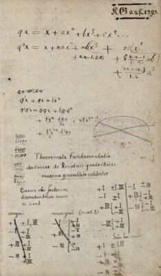 Carl Friedrich Gauß, Notizen