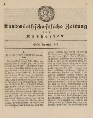Landwirthschaftliche Zeitung für Kurhessen